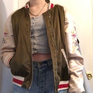 H&M embroidered bomber jacket